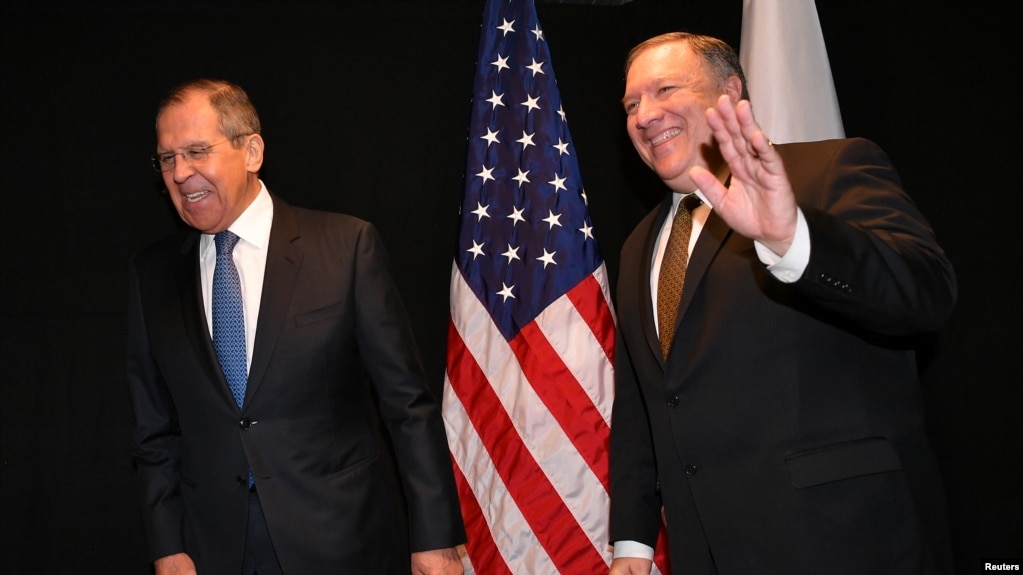 El secretario de Estado de EE.UU., Mike Pompeo, sostendrá conversaciones con el ministro de Relaciones Exteriores de Rusia, Sergei Lavrov, en la ciudad de Sochi, en el sur de Rusia, el 14 de mayo de 2019. Venezuela y Corea del Norte están en la agenda de la reunión.
