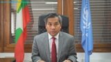 နယူးေယာက္ ျမန္မာကုလကိုယ္စားလွယ္သစ္ ကုလအၿမဲတမ္းကိုယ္စားလွယ္တာ၀န္ယူခဲ့တဲ့ သံအမတ္ႀကီး ဦးေက်ာ္မိုးထြန္း။ (ဓာတ္ပံု - Ministry of Foreign Affairs Myanmar - စက္တင္ဘာ ၂၃၊ ၂၀၂၀)