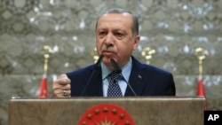 Presiden Turki Recep Tayyip Erdogan di Ankara, Turki, 28 Desember 2017.