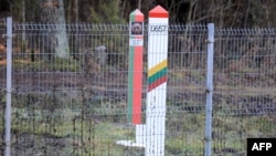 Литовско-белорусская граница в районе Девенишкес, Литва, 22 ноября 2021 года