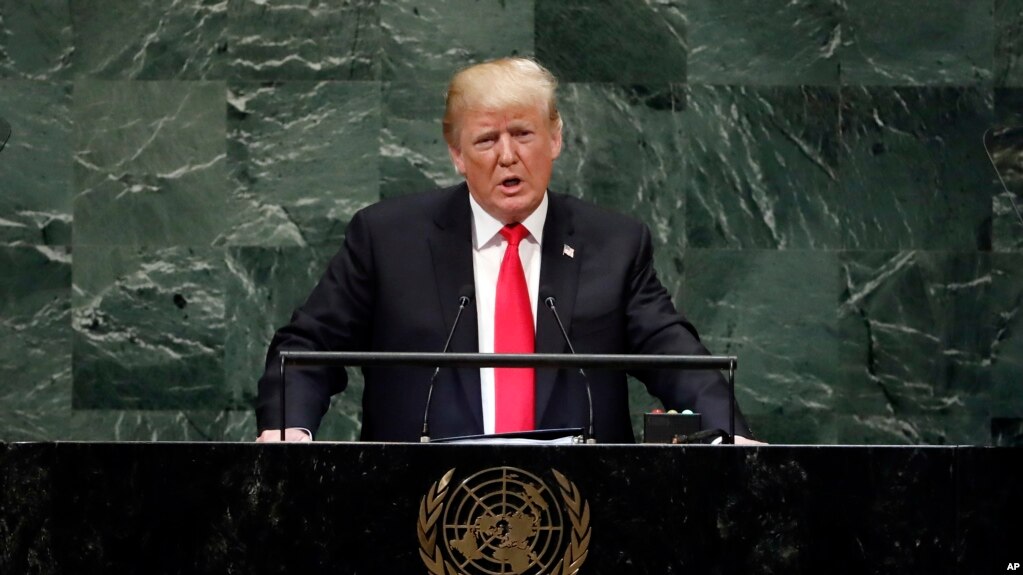 Image result for trump speech U.N. september 24 2018