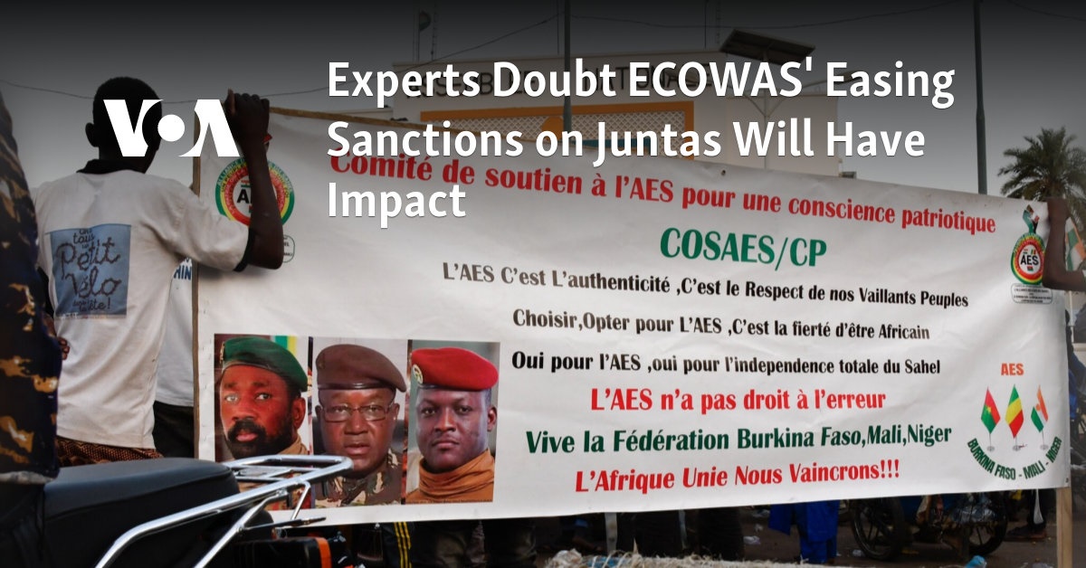 Experts Doubt ECOWAS Easing Sanctions on Juntas Will Have Impact