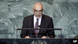 Egypt's Foreign Minister Mohamed Kemal Ali Amr addresses the 66th United Nations General Assembly at U.N. headquarters, in New York, September 24, 2011.