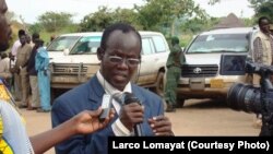 FILE - South Sudanese Vice President James Wani Igga speaks to reporters.