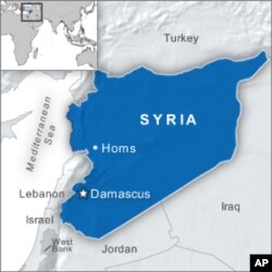 Map of Homs in Syria
