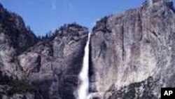 There are lots of campsites, but fewer campers, this year below the spectacular Yosemite Falls in Yosemite National Park.