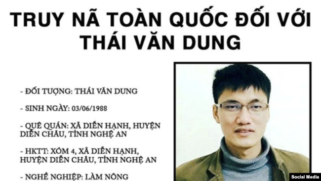 Lệnh truy nã Thái Văn Dung