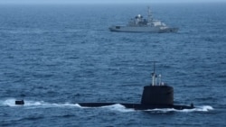 法國國防部長在推特上公佈的照片顯示法國核潛艇在南中國海巡邏。