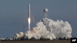 Orbital Sciences Corp.'s Antares rocket lifts off from the NASA facility on Wallops Island, Va., Sunday, Apr. 21, 2013.