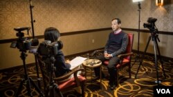 台灣總統候選人國民黨主席朱立倫11月14日在紐約接受美國之音記者鄭裕文專訪( 美國之音方正)