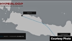 Rencana moda transportasi hyperloop di Indonesia (Foto courtesy: Hyperloop Transportation Technologies).