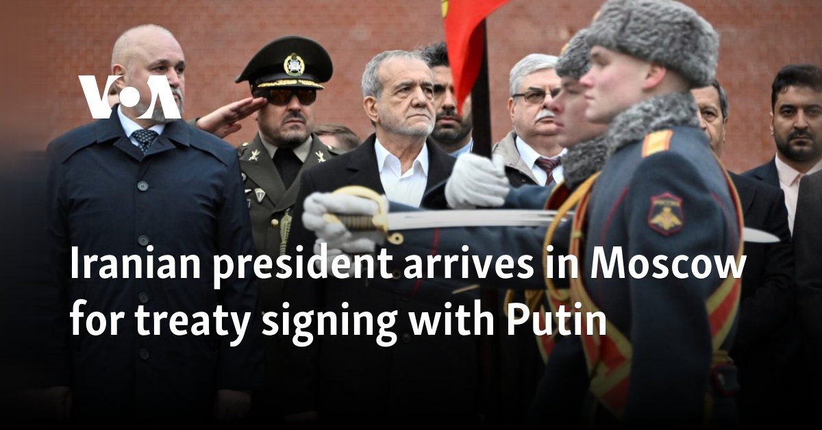 Iranian president arrives in Moscow for treaty signing with Putin