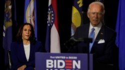 Democrats Joe Biden and Kamala Harris in Delaware