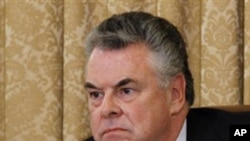 Rep. Peter King, R-N.Y., chairman of the House Homeland Security Committee, listens during hearings on Islamic radicalization in America, March 10, 2011.