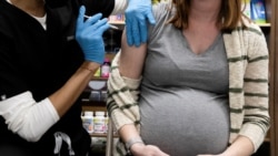 FILE - A pregnant woman receives a COVID-19 vaccination at Skippack Pharmacy in Schwenksville, Pa., Feb. 11, 2021.
