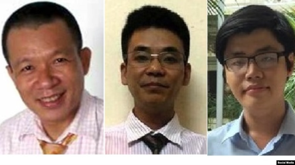 Ba nhà hoạt động Vũ Quang Thuận, Nguyễn Văn Điển, Trần Hoàng Phúc. 