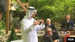 Saudi Foreign Minister Adel al-Jubein addressing members of the press, Camp David, Maryland, May 14, 2015.