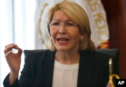 FILE - Ousted Venezuelan chief prosecutor Luisa Ortega Diaz, shown in September in Mexico City, says she has evidence of human rights abuses by Venezuela's government.