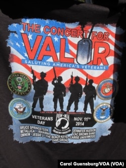 A T-shirt memorializes the Concert for Valor, a free celebration on the National Mall in Washington, D.C., Nov. 11, 2014.