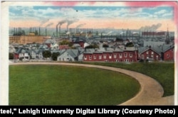 View of Bethlehem Steel plant from Lehigh University, Bethlehem, Pennsylvania, possibly 1929.