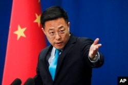 Zhao Lijian, Chinese Foreign Ministry spokesperson: Beijing condemns US interference