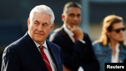 U.S. Secretary of State Rex Tillerson arrives in Mexico City, Mexico, Feb. 22, 2017.