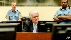 Ông Radovan Karadzic tại Tòa án Hình sự Quốc tế ở La Haye ngày 24/3/2016.
