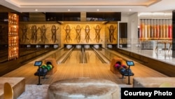 The bowling alley is shown inside America’s most expensive home, which is for sale in the Bel Air neighborhood of Los Angeles, California, for $250 million. (Bruce Makowsky / BAM Luxury Development)