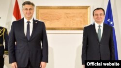 Premijeri Hrvatske i Kosova tokom susreta u Prištini, 15. novembar 2021. (Photo: Vlada Kosova, zkp.zkm@rks-gov.net)