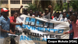 Estudantes manifestam-se no Zango. Luanda, Angola