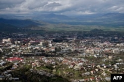 A view of Stepanakert, the unrecognized capital of Armenian-seized Azerbaijani region of Nagorny Karabakh on April 4, 2016.
