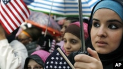 Muslim Americans listen to a speaker at the "Today, I Am A Muslim, Too" rally in New York City (File)