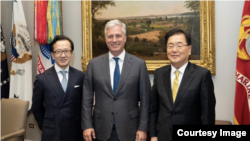 美日韓三國國家安全顧問2020年1月8日在白宮會晤。（白宮照片）