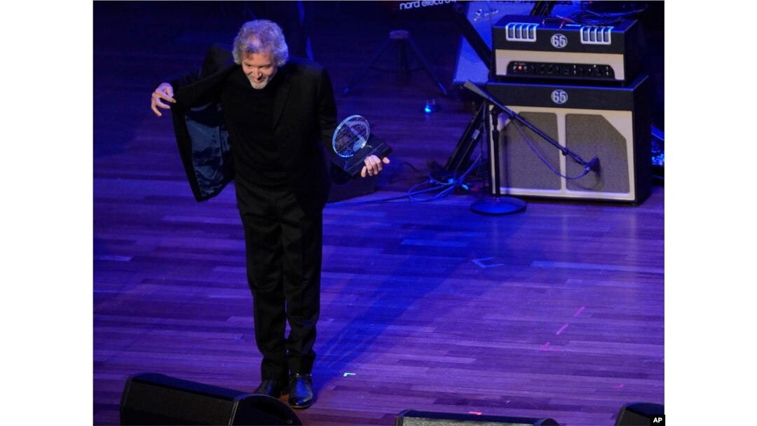 Rodney Crowell accepts the The ASCAP Founders Award during the 55th Annual ASCAP Country Music Awards at the Ryman Auditorium, Nov. 6, 2017, in Nashville, Tennessee.