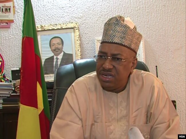 Midjiyawa Bakari, governor of the far north region of Cameroon in his office in Maroua, Maroua, Cameroon, April 7, 2019. (M. Kindzeka/VOA)