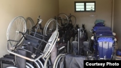 Wheelchairs piled into a storage room near Zithulele Hospital … Therapist Shannon Morgan says the wheelchairs aren’t suitable for rough local terrain (Photo:D.Taylor)