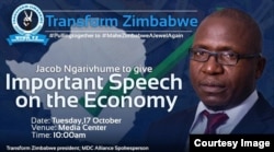 Umkhokheli webandla leTransform Zimbabwe, uMnu. Jacob Ngarivhume.