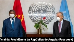 João Lourenço (esq), Presidente de Angola, e António Guterres (dir), secretário-geral da ONU, Nova Iorque