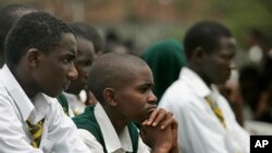 Students at Jamhuri High School in Nairobi, Kenya, are seen listening to a speech, Feb. 11, 2008. Newly-released results show that just 15 percent of the more than half-million students who in 2016 applied to enter university passed the entrance exam.