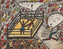 "Sting Like a Bee" karya Muhammad Ali tahun 1978, diperkirakan akan laku $40 ribu sampai $50 ribu dalam lelang 5 Oktober 2021. (Bonhams)