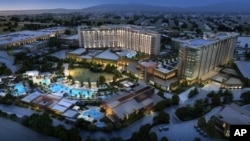 Pechanga Resort & Casino Resort Expansion Rendering. Project broke ground Dec. 16, 2015 and was expected to be complete in 24 months. Pechanga was already the largest resort/casino in Calif. The expansion doubles the size of its resort offerings.