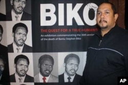 Museum curator Chris du Preez, near an exhibit focusing on murdered Black Consciousness leader, Steve Biko