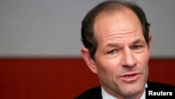 Former New York governor Eliot Spitzer speaks at the Reuters Global Financial Regulation Summit 2010 in New York April 28, 2010. 