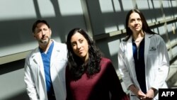 Nina Martinez, an organ donor, poses at Johns Hopkins after she participated in the first HIV-positive patient to HIV-positive patient kidney transplant in Baltimore, Maryland, March 28, 2019.