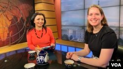 Katie Putz, managing editor of The Diplomat magazine, talks to VOA's Navbahor Imamova, Washington, February 7, 2020