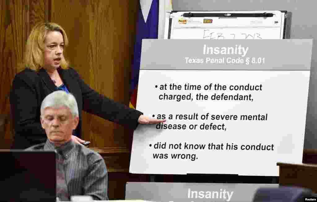 Texas Assistant Attorney General Jane Starnes during her closing arguments of the capital murder trial of former Marine Cpl. Eddie Ray Routh in Stephenville, Texas Feb. 24, 2015. 