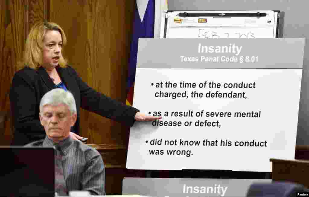 Texas Assistant Attorney General Jane Starnes during her closing arguments in the capital murder trial of former Marine Cpl. Eddie Ray Routh in Stephenville, Texas, Feb. 24, 2015.&nbsp;