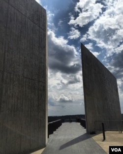 An exterior image shows one part of the new Flight 93 National Memorial Visitors Center in Shanksville, Pennsylvania, September 10, 2015. (K. Farabaugh/VOA)