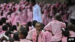 Somali refugee children are seen at a school at the sprawling Dadaab refugee complex in northeastern Kenya in this April 12, 2013, file photo.