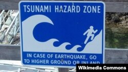 Tsunami sign - Westport, Washington